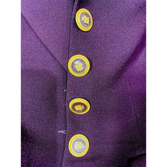 Georgiou Studio Wool Blazer Vintage 90s Womens Size 6P Plum Color Pristine NWOT - Picture 5 of 10